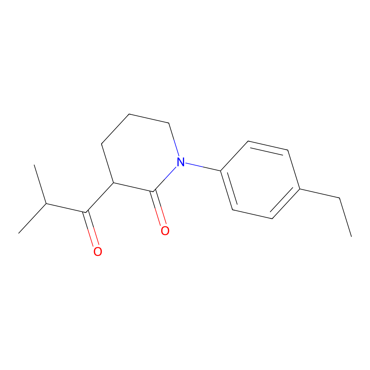 1-(4-Ethylphenyl)-3-(2-methylpropanoyl)piperidin-2-one molecular structure, CAS 2060048-28-2