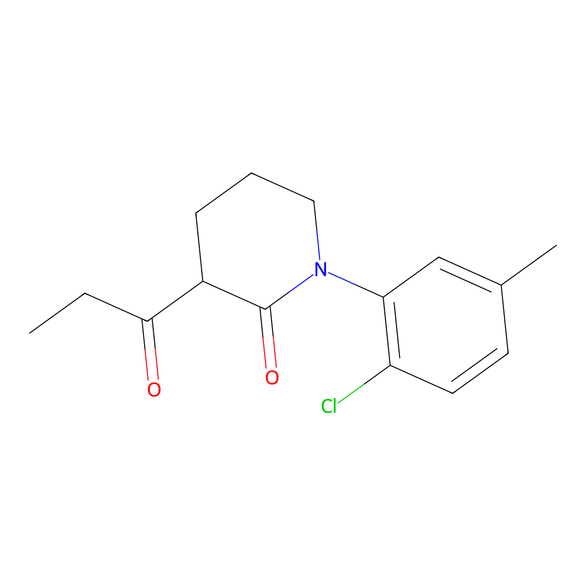 1-(2-Chloro-5-methylphenyl)-3-propanoylpiperidin-2-one molecular structure, CAS 2060048-33-9