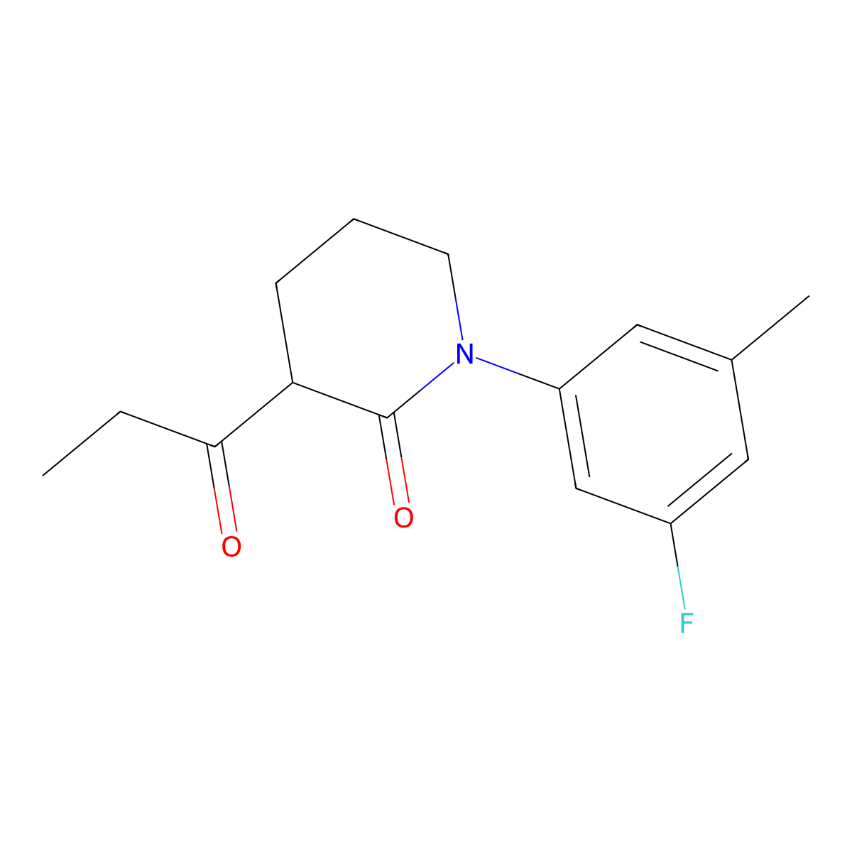1-(3-Fluoro-5-methylphenyl)-3-propanoylpiperidin-2-one molecular structure, CAS 2060048-34-0