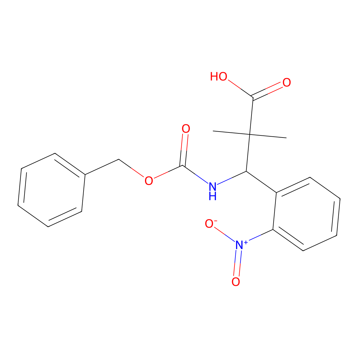 3-{[(Benzyloxy)carbonyl]amino}-2,2-dimethyl-3-(2-nitrophenyl)propanoic acid molecular structure, CAS 2060048-35-1