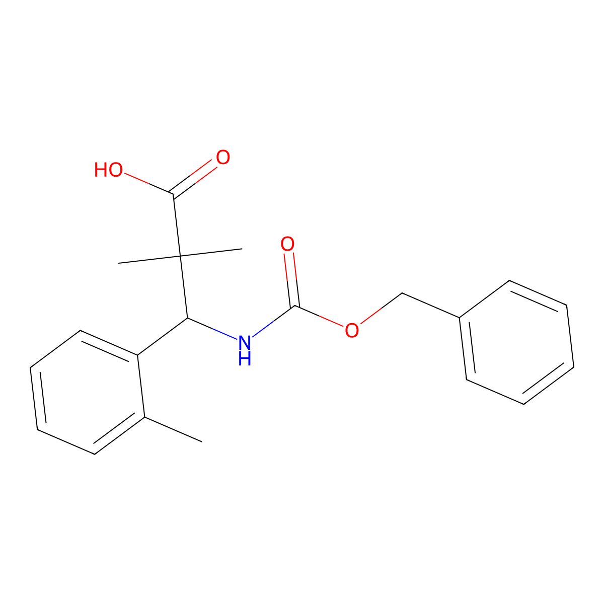 3-{[(Benzyloxy)carbonyl]amino}-2,2-dimethyl-3-(2-methylphenyl)propanoic acid molecular structure, CAS 2060048-37-3