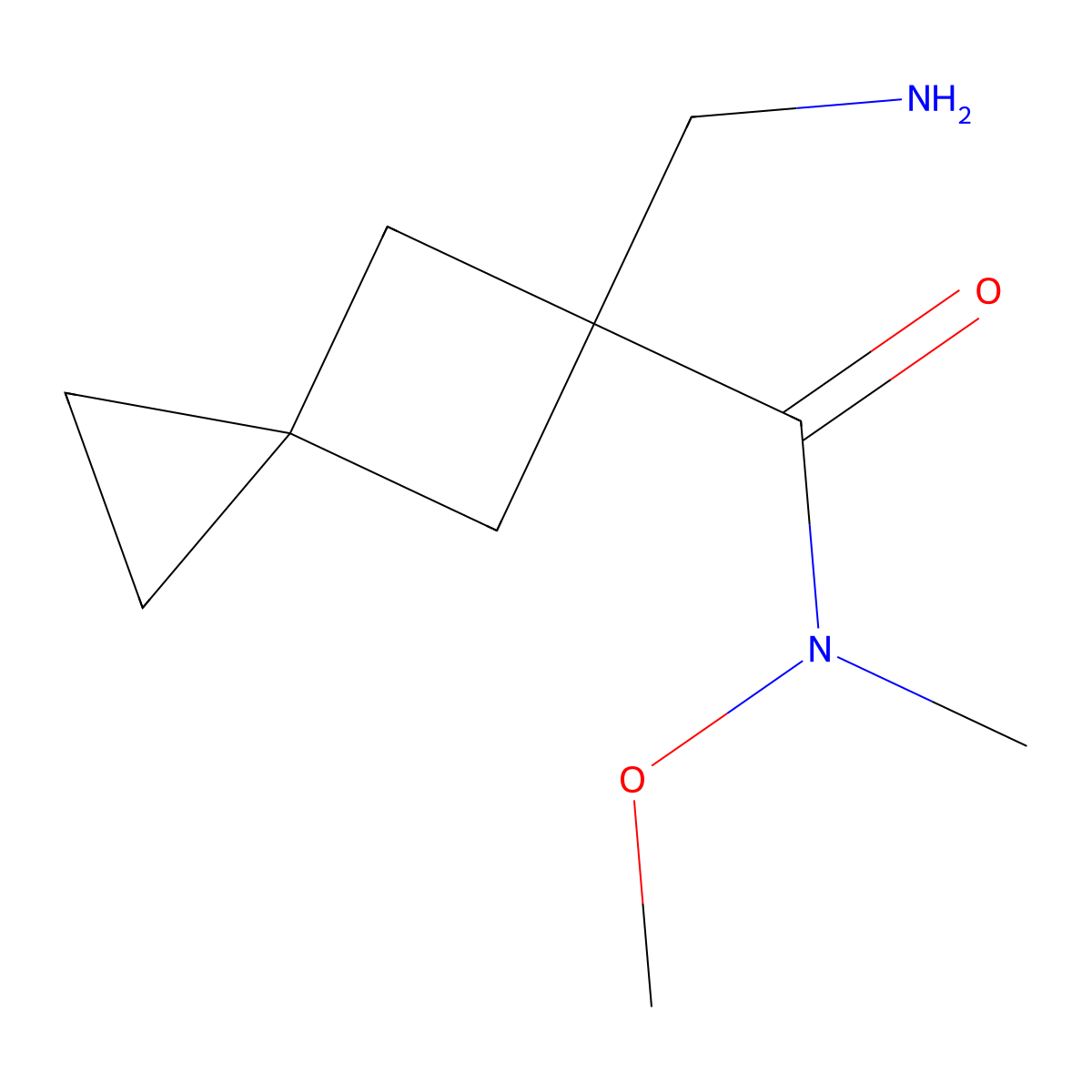 5-(Aminomethyl)-N-methoxy-N-methylspiro[2.3]hexane-5-carboxamide molecular structure, CAS 2060048-41-9