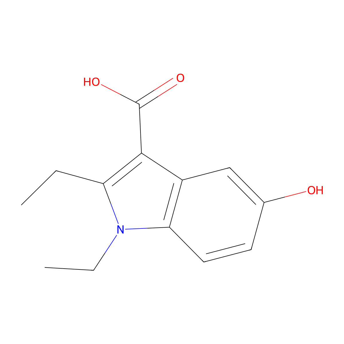 1,2-Diethyl-5-hydroxy-1H-indole-3-carboxylic acid molecular structure, CAS 2060048-47-5