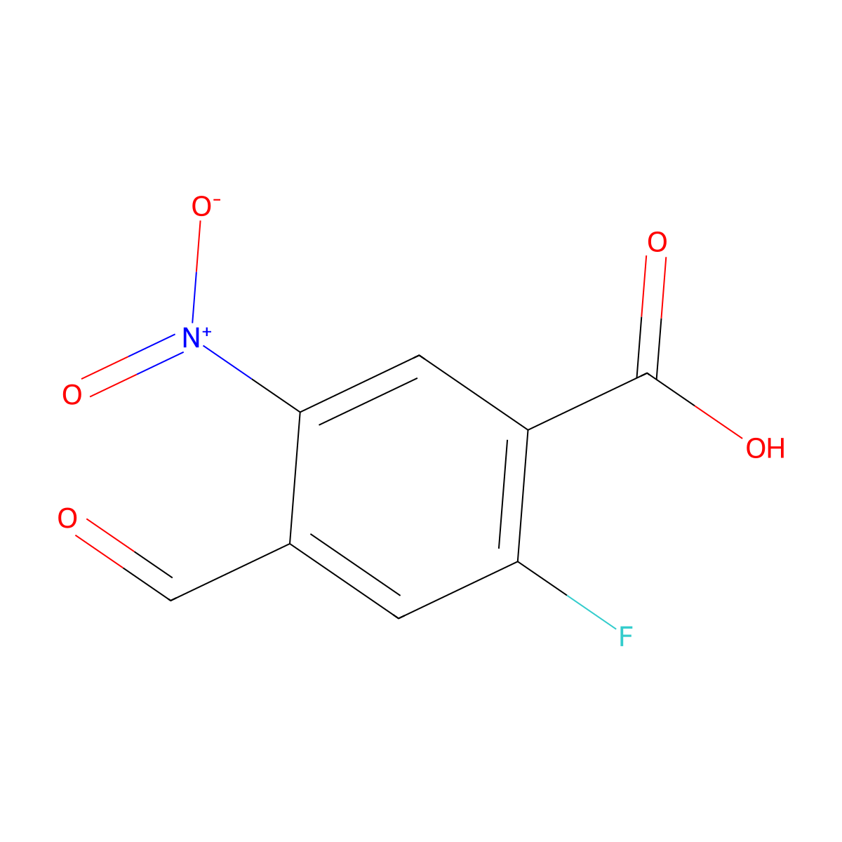 2-Fluoro-4-formyl-5-nitrobenzoic acid molecular structure, CAS 2060048-49-7