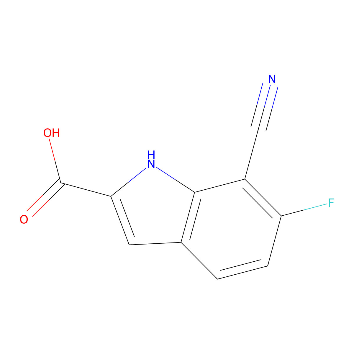 7-Cyano-6-fluoro-1H-indole-2-carboxylic acid molecular structure, CAS 2060048-50-0