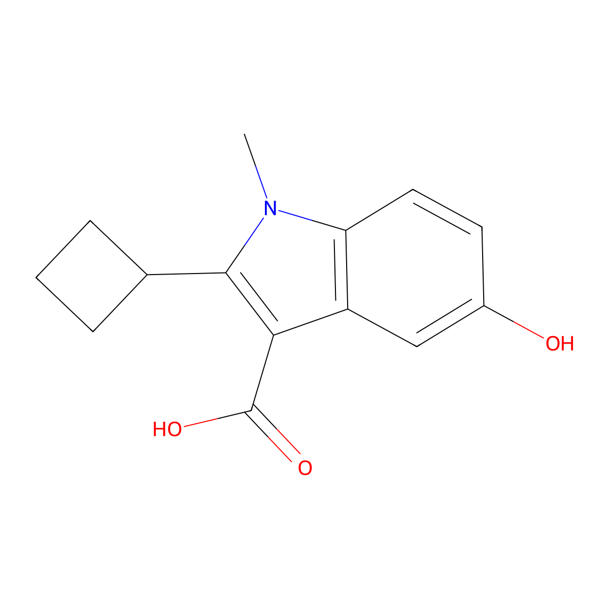 2-Cyclobutyl-5-hydroxy-1-methyl-1H-indole-3-carboxylic acid molecular structure, CAS 2060048-51-1