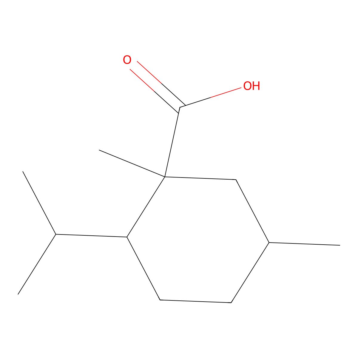 1,5-Dimethyl-2-(propan-2-yl)cyclohexane-1-carboxylic acid molecular structure, CAS 2060048-54-4