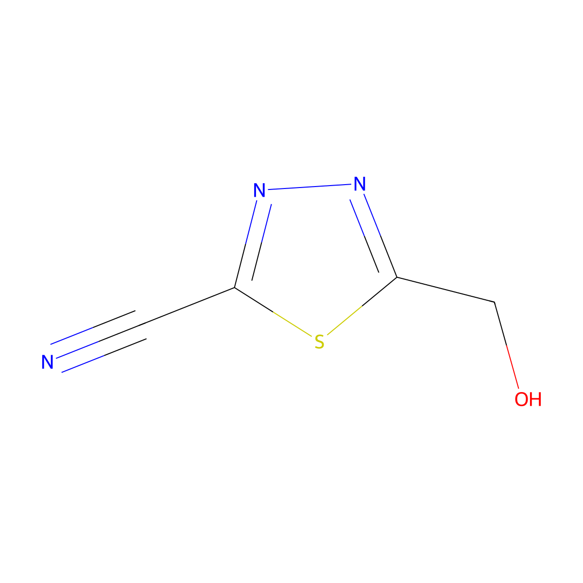 5-(Hydroxymethyl)-1,3,4-thiadiazole-2-carbonitrile molecular structure, CAS 2060048-67-9