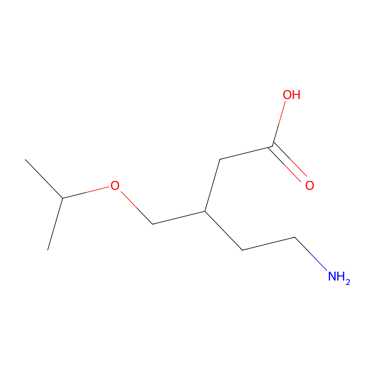 5-Amino-3-[(propan-2-yloxy)methyl]pentanoic acid molecular structure, CAS 2060048-68-0