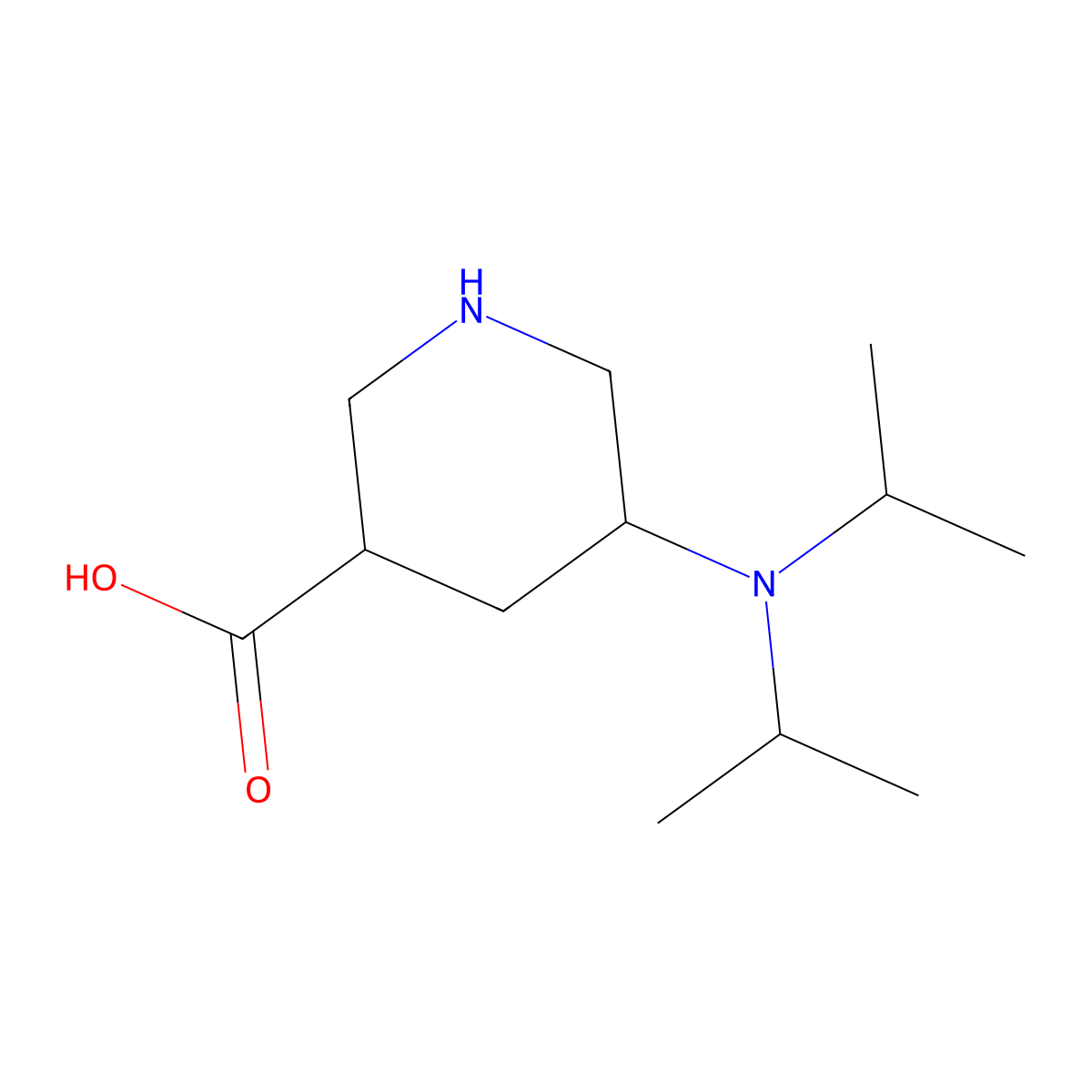 5-[Bis(propan-2-yl)amino]piperidine-3-carboxylic acid molecular structure, CAS 2060048-73-7