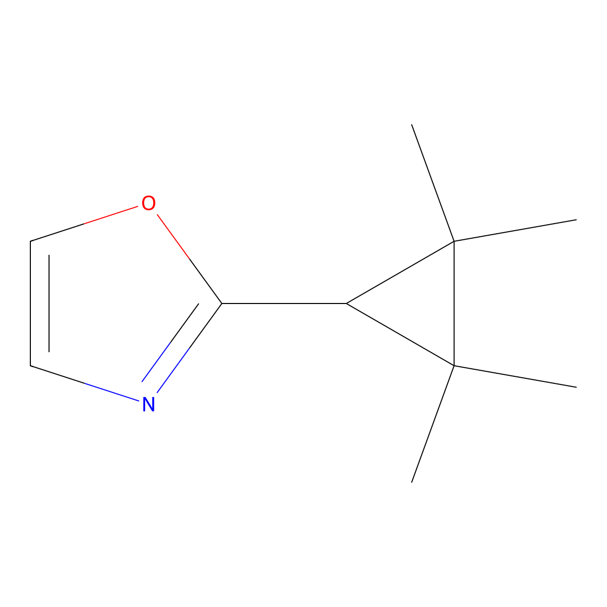 2-(2,2,3,3-Tetramethylcyclopropyl)-1,3-oxazole molecular structure, CAS 2060048-82-8