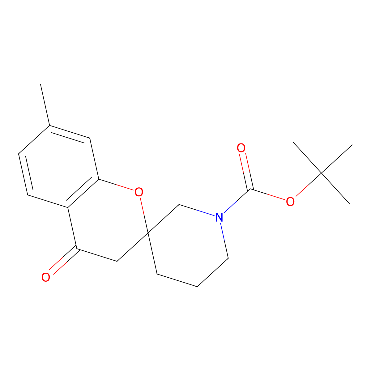 tert-Butyl 7-methyl-4-oxo-3,4-dihydrospiro[1-benzopyran-2,3'-piperidine]-1'-carboxylate molecular structure, CAS 2060048-83-9