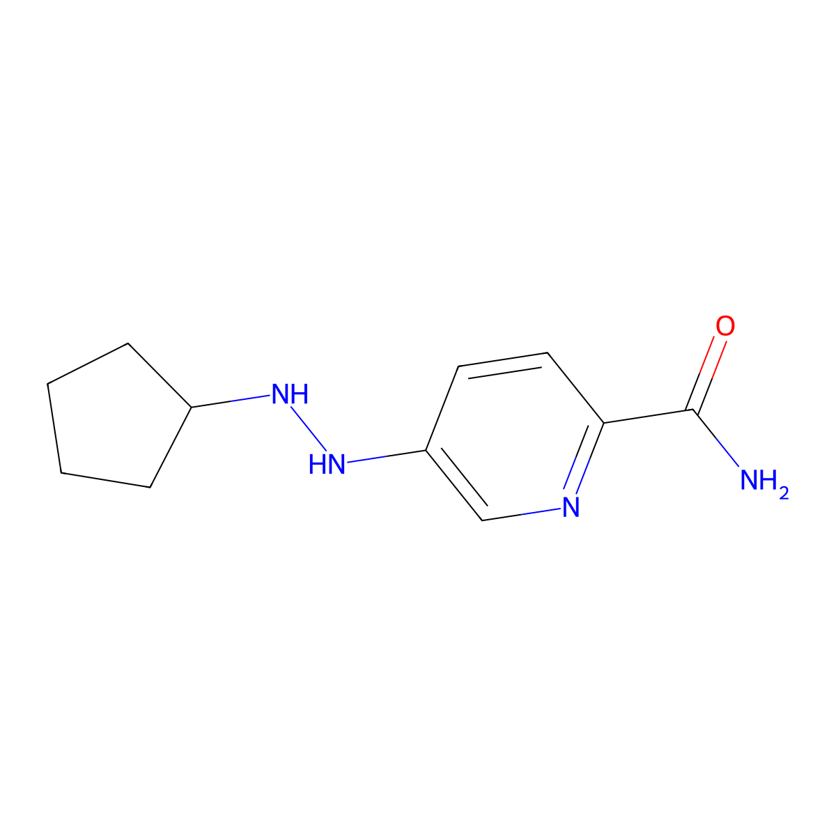 5-(2-Cyclopentylhydrazin-1-yl)pyridine-2-carboxamide molecular structure, CAS 2060048-91-9
