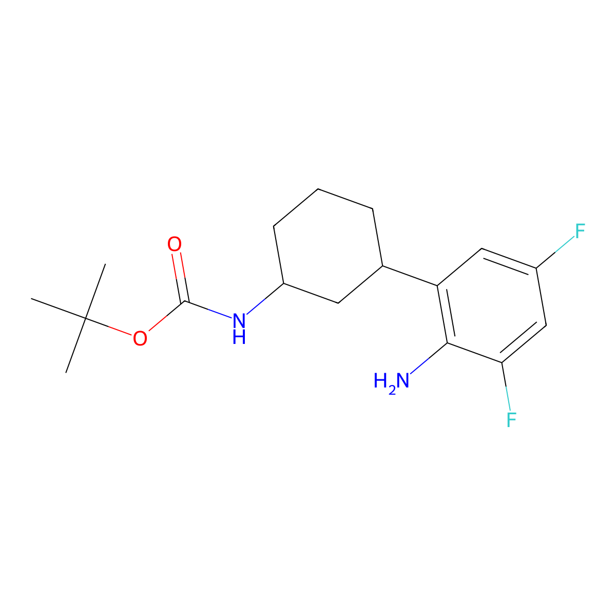 tert-Butyl N-[3-(2-amino-3,5-difluorophenyl)cyclohexyl]carbamate molecular structure, CAS 2060048-97-5