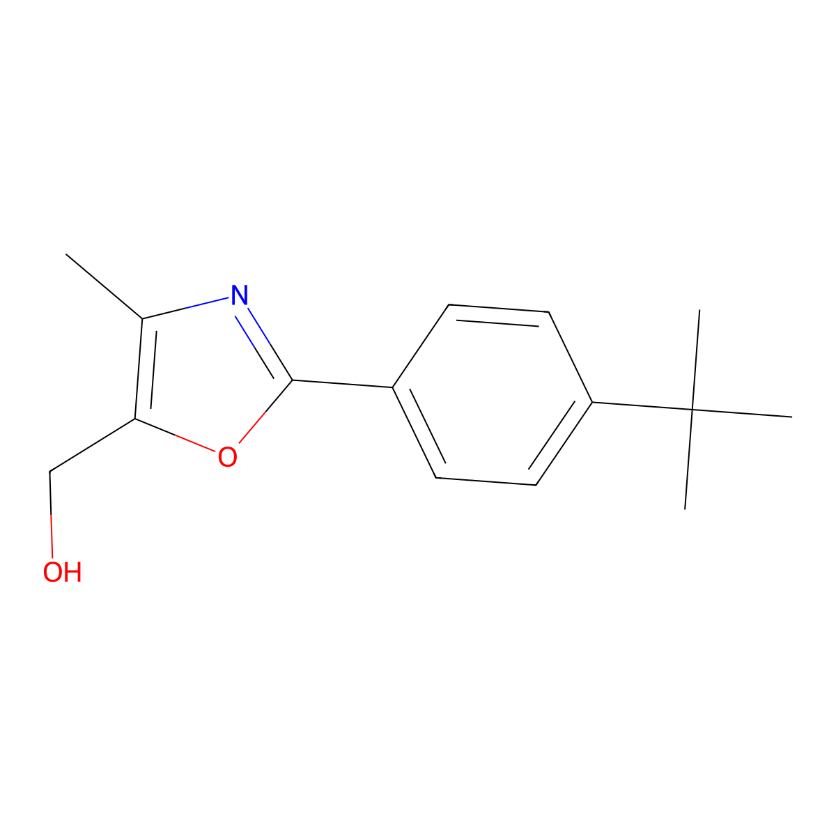 [2-(4-tert-Butylphenyl)-4-methyl-1,3-oxazol-5-yl]methanol molecular structure, CAS 2060049-01-4
