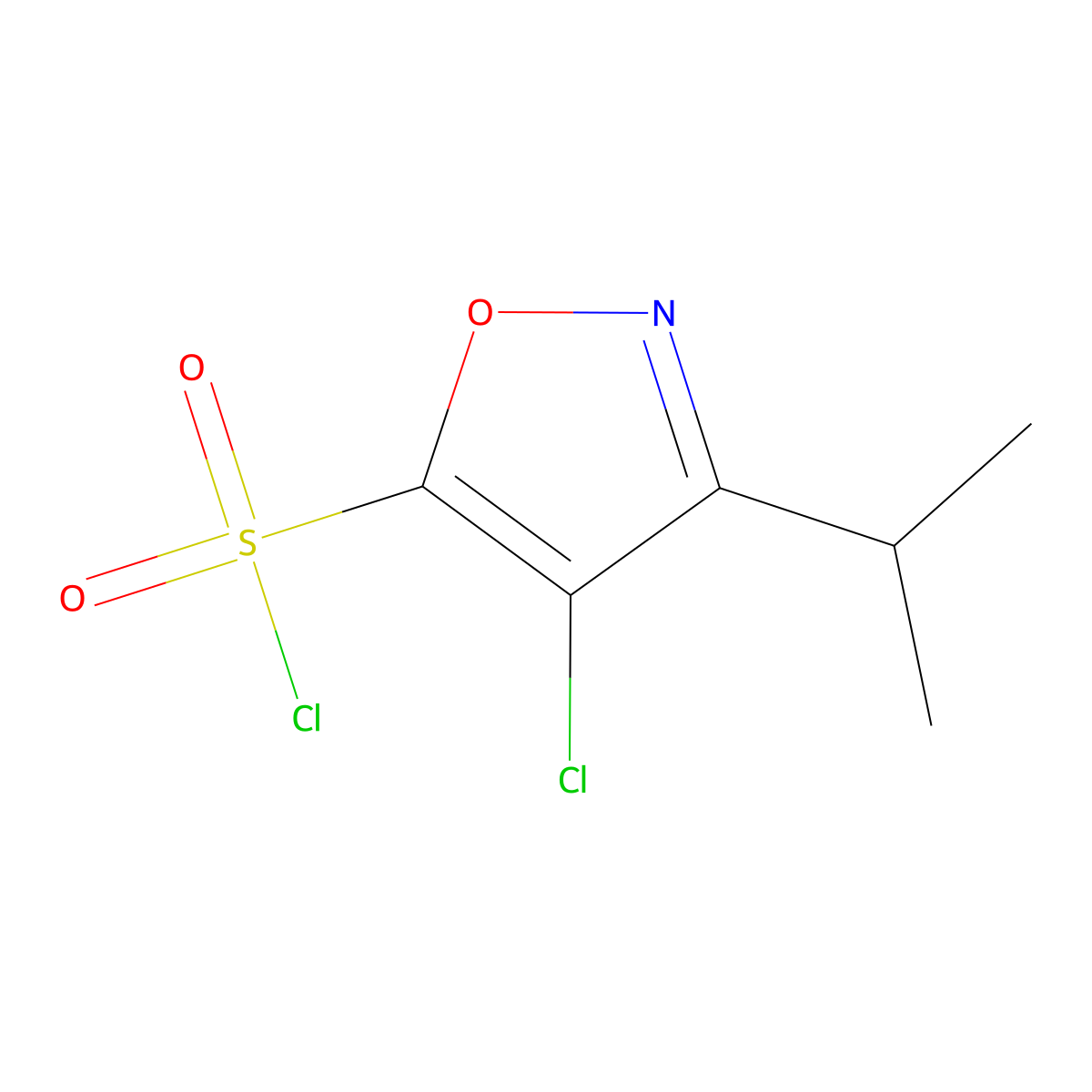 4-Chloro-3-(propan-2-yl)-1,2-oxazole-5-sulfonyl chloride molecular structure, CAS 2060049-02-5