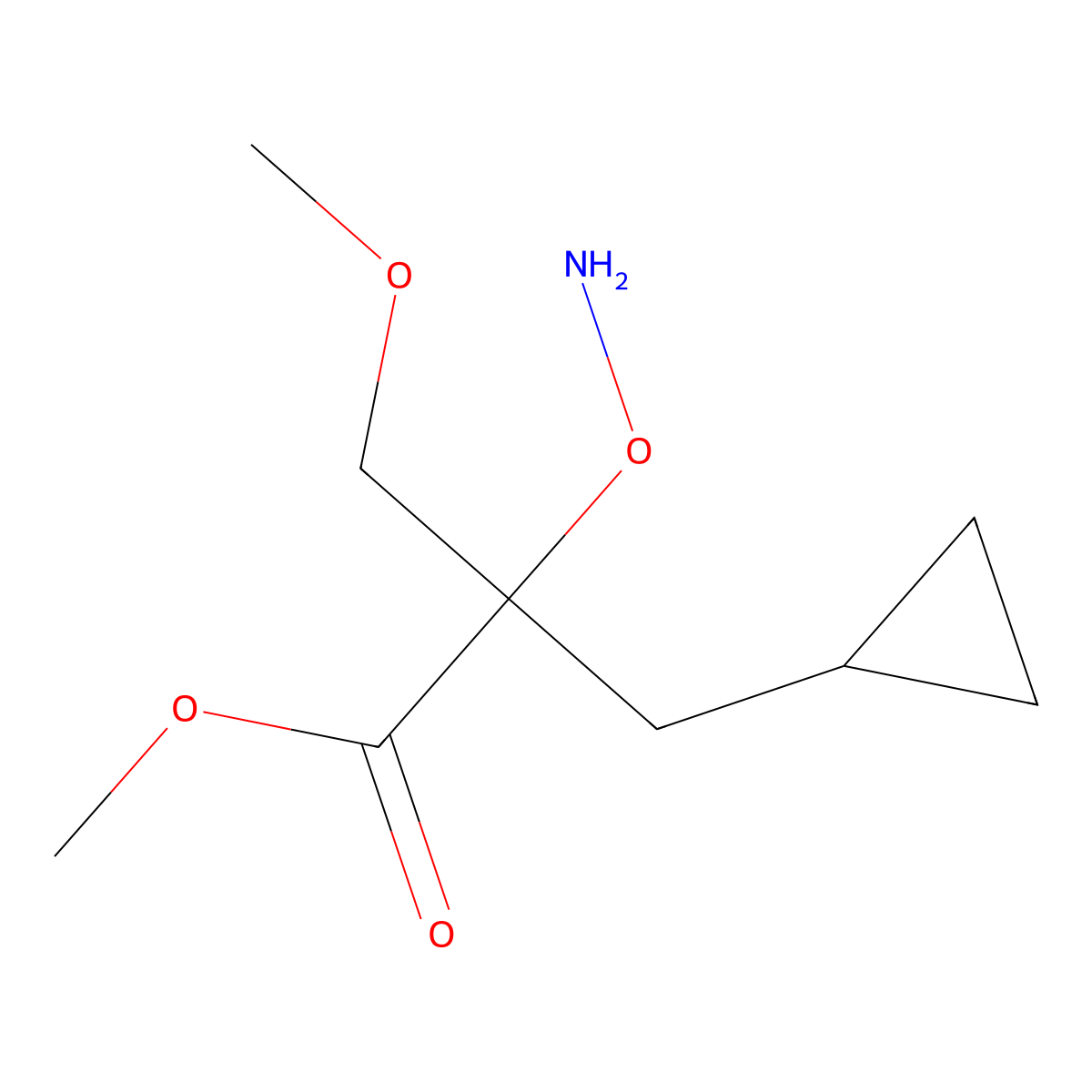 Methyl 2-(aminooxy)-2-(cyclopropylmethyl)-3-methoxypropanoate molecular structure, CAS 2060049-05-8