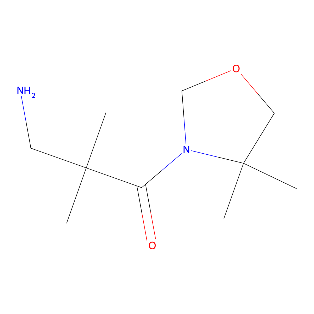 3-Amino-1-(4,4-dimethyl-1,3-oxazolidin-3-yl)-2,2-dimethylpropan-1-one molecular structure, CAS 2060049-06-9