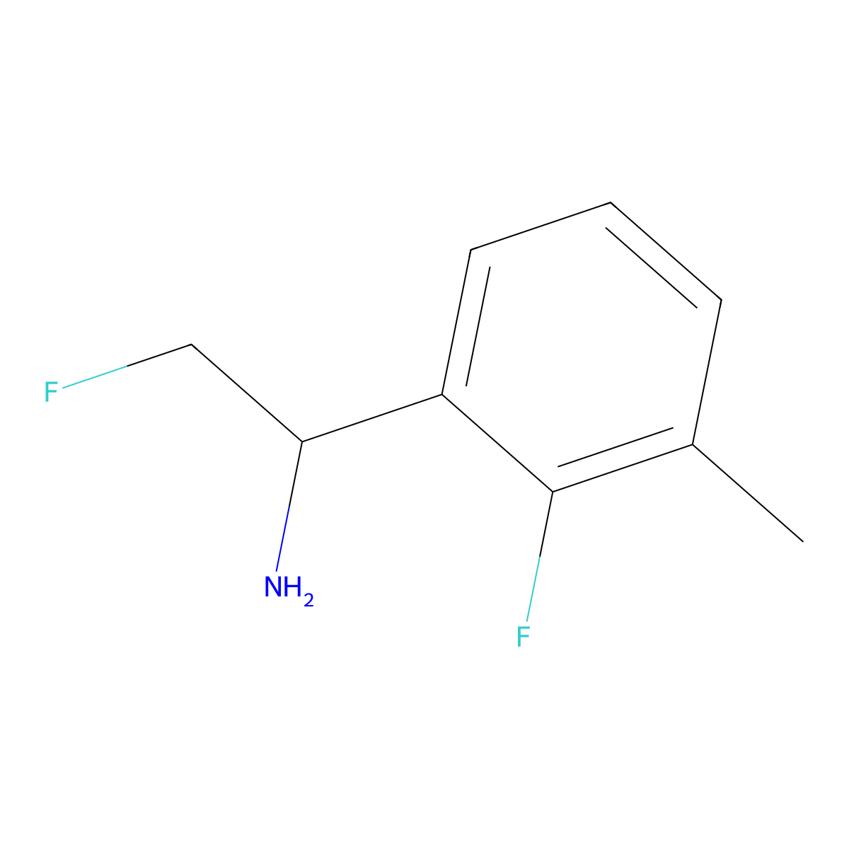 2-Fluoro-1-(2-fluoro-3-methylphenyl)ethan-1-amine molecular structure, CAS 2060049-11-6