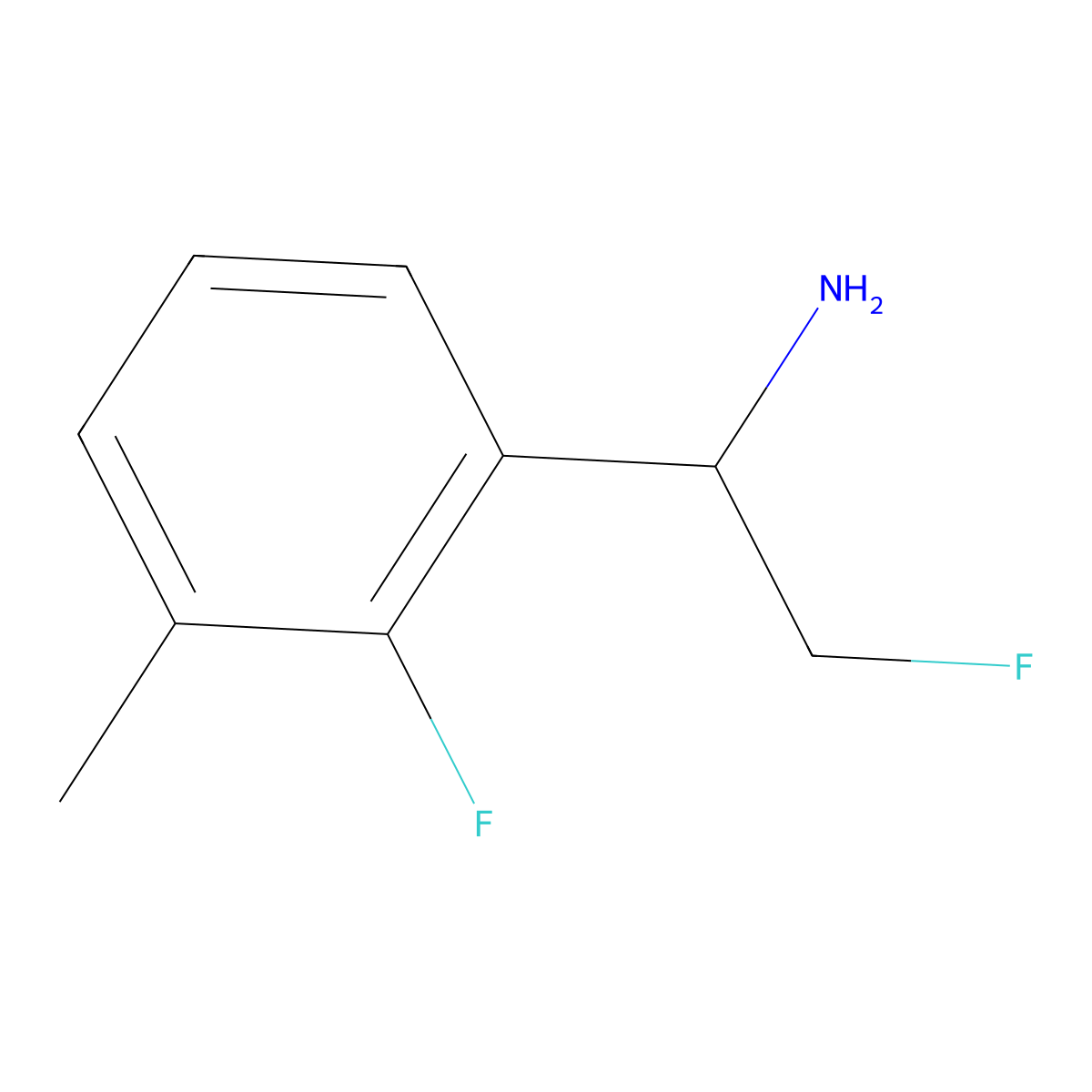 2-Fluoro-1-(2-fluoro-3-methylphenyl)ethan-1-amine molecular structure, CAS 2060049-11-6
