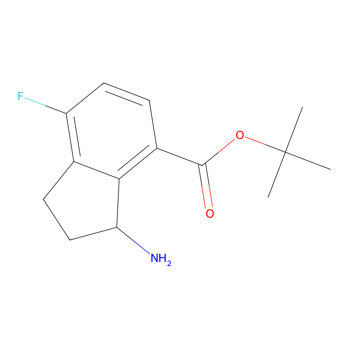 tert-Butyl 3-amino-7-fluoro-2,3-dihydro-1H-indene-4-carboxylate molecular structure, CAS 2060049-28-5