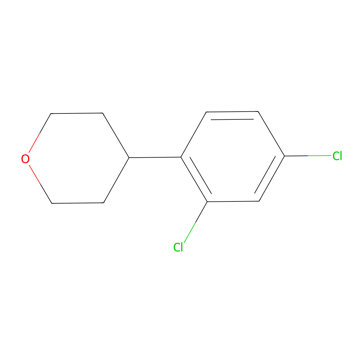 4-(2,4-Dichlorophenyl)oxane molecular structure, CAS 2060049-31-0
