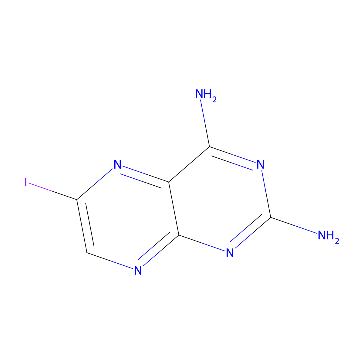 6-Iodopteridine-2,4-diamine molecular structure, CAS 2060049-32-1