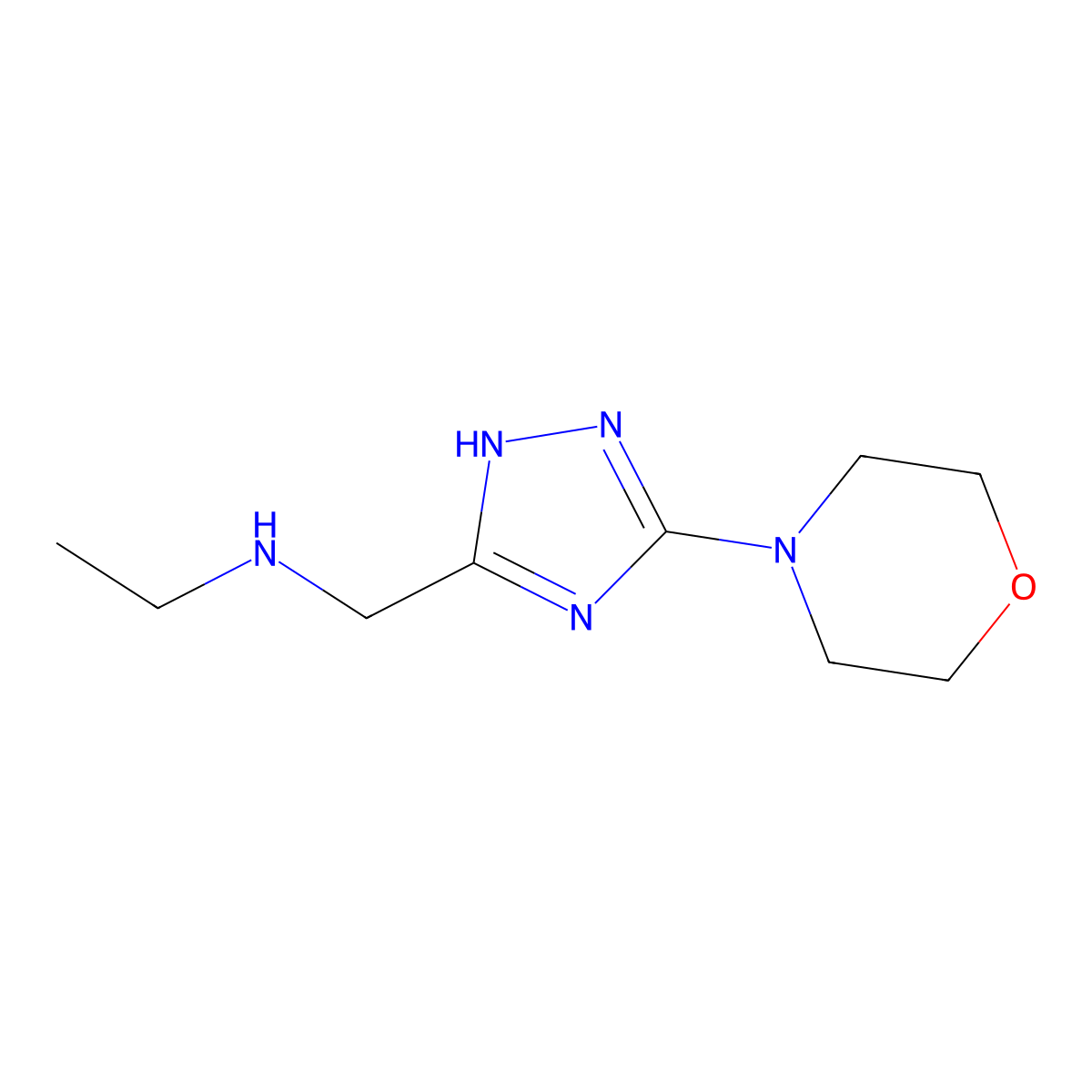 Ethyl({[3-(morpholin-4-yl)-1H-1,2,4-triazol-5-yl]methyl})amine molecular structure, CAS 2060049-37-6