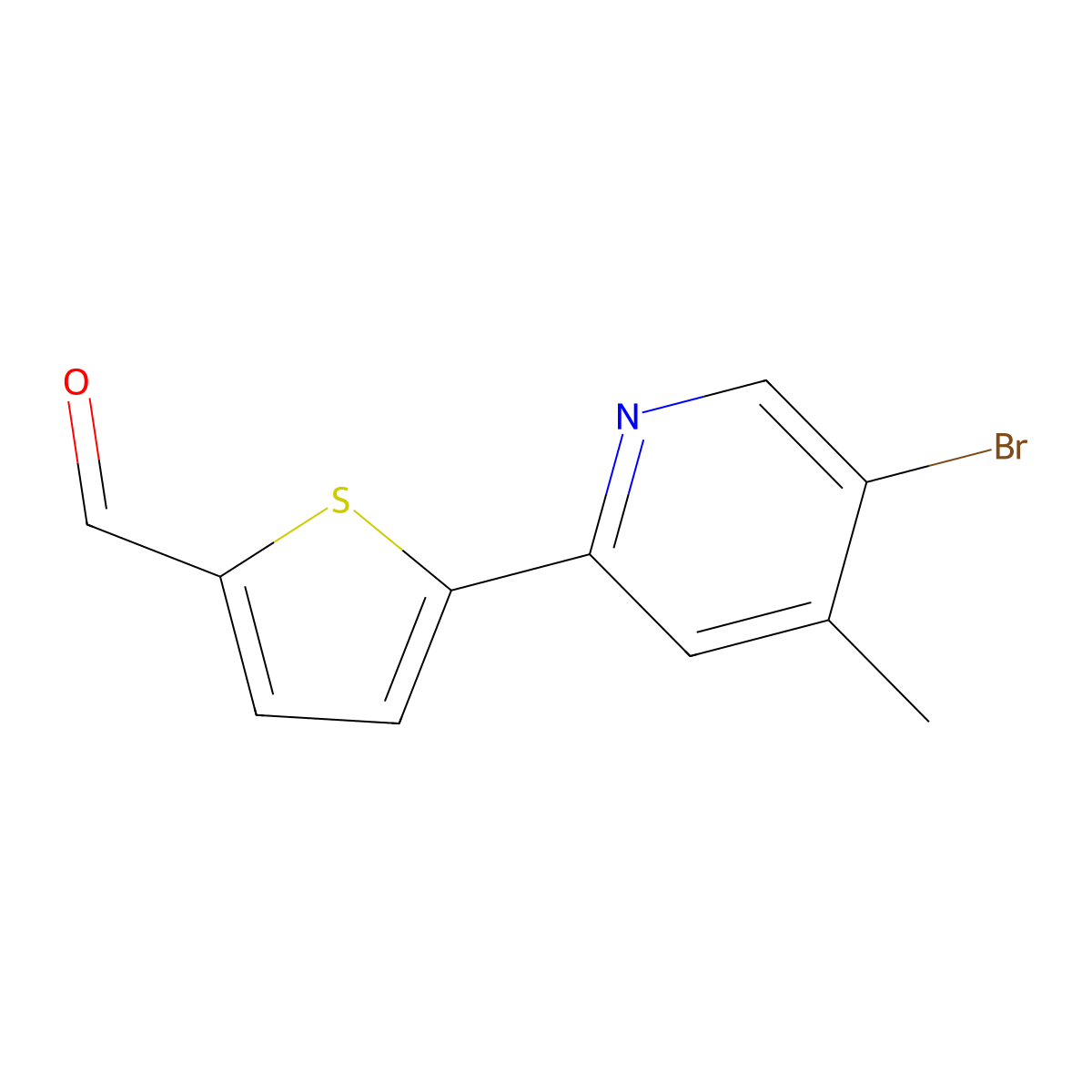 5-(5-Bromo-4-methylpyridin-2-yl)thiophene-2-carbaldehyde molecular structure, CAS 2060049-38-7
