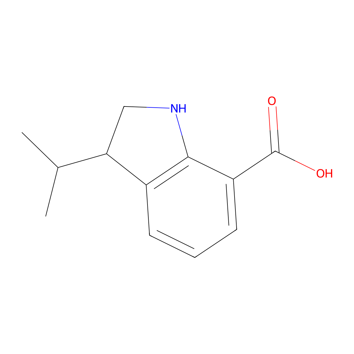 3-(Propan-2-yl)-2,3-dihydro-1H-indole-7-carboxylic acid molecular structure, CAS 2060049-43-4