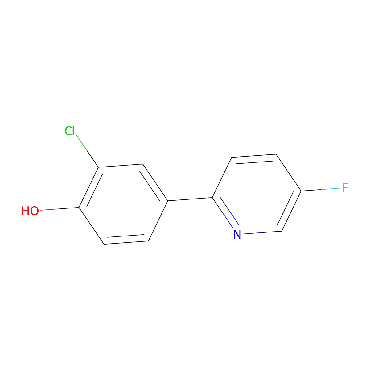 2-Chloro-4-(5-fluoropyridin-2-yl)phenol molecular structure, CAS 2060049-45-6