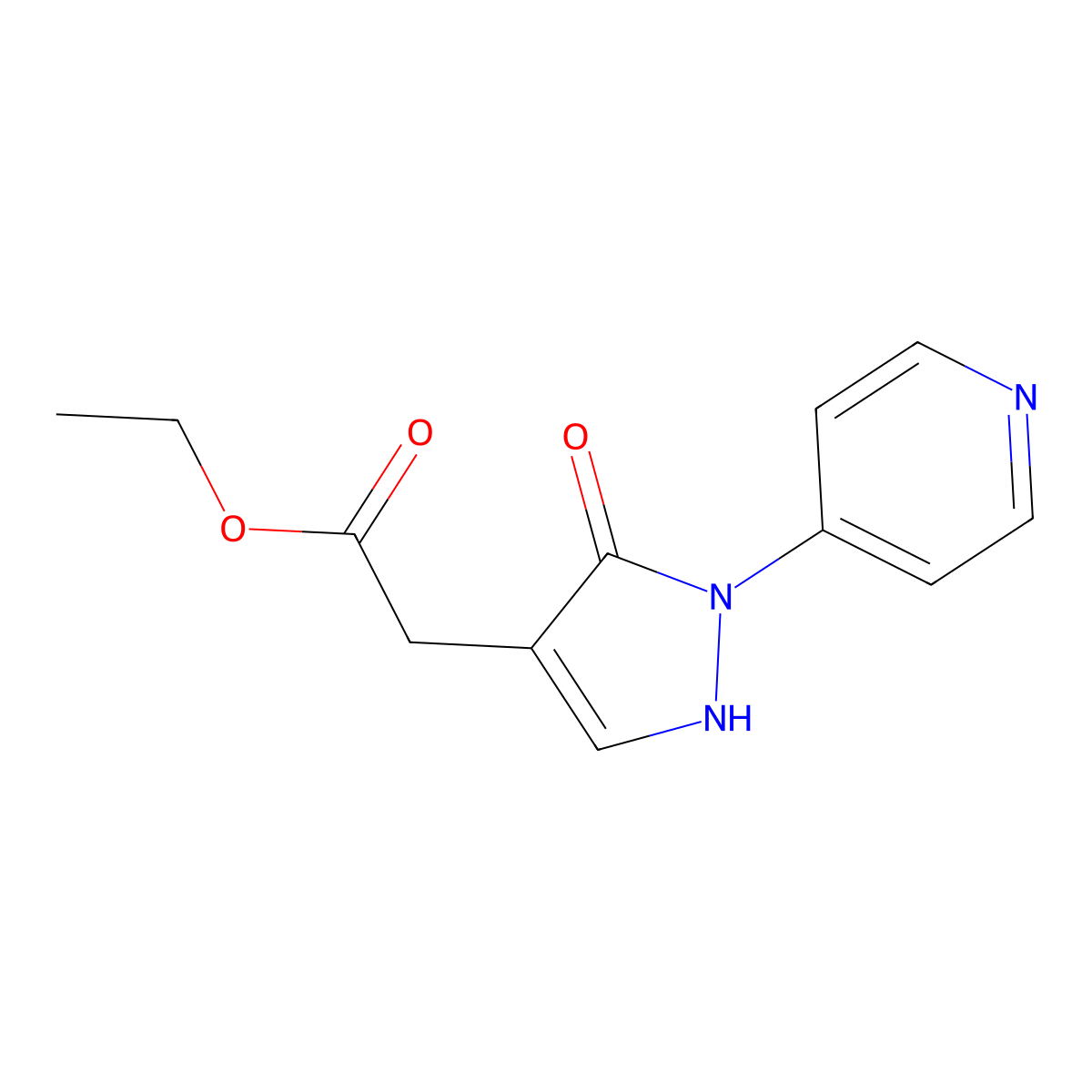 Ethyl 2-[3-oxo-2-(pyridin-4-yl)-2,3-dihydro-1H-pyrazol-4-yl]acetate molecular structure, CAS 2060049-47-8