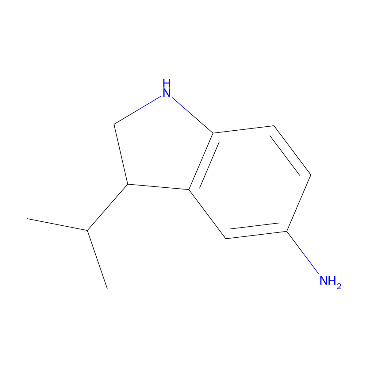 3-(Propan-2-yl)-2,3-dihydro-1H-indol-5-amine molecular structure, CAS 2060049-49-0