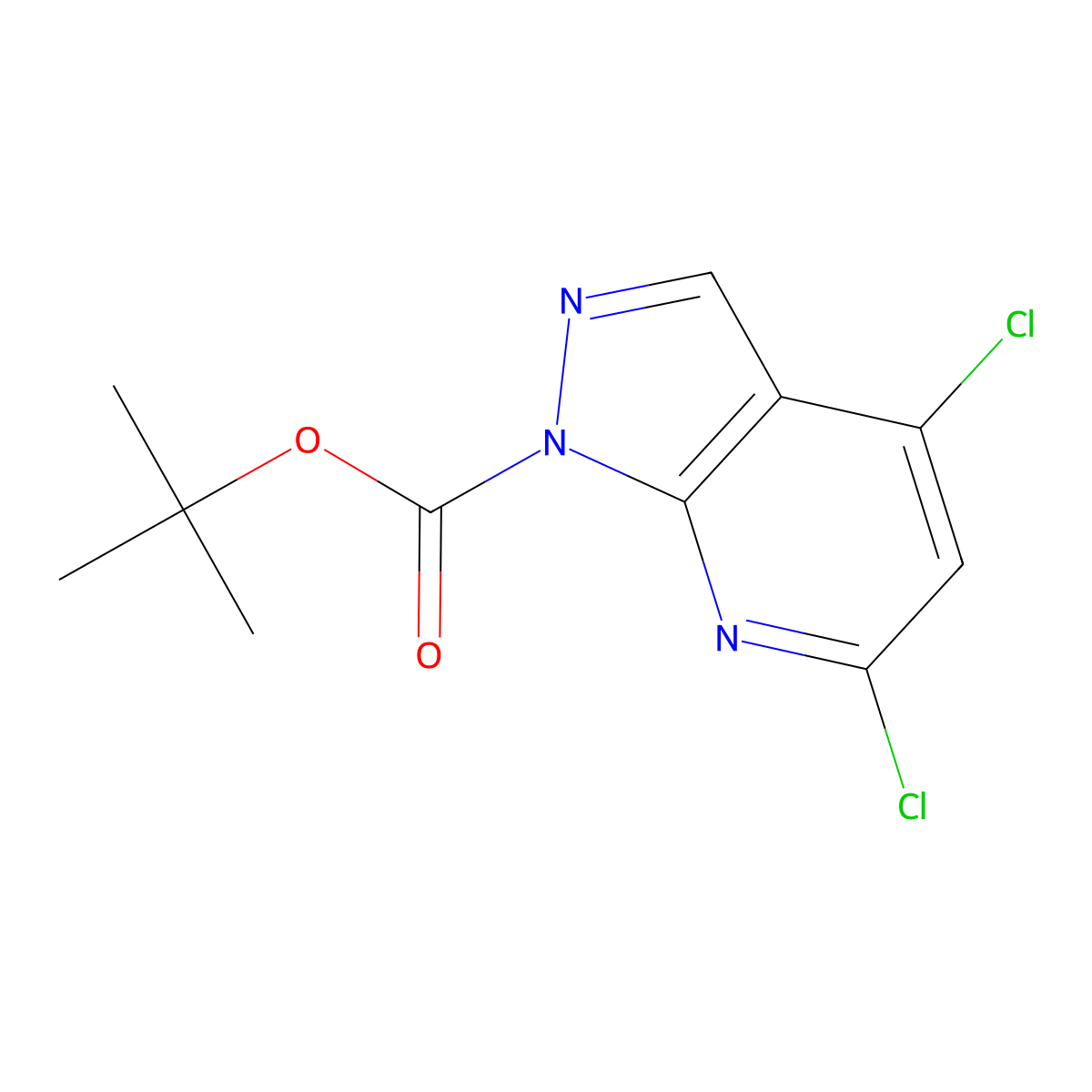 tert-Butyl 4,6-dichloro-1H-pyrazolo[3,4-b]pyridine-1-carboxylate molecular structure, CAS 2060049-52-5