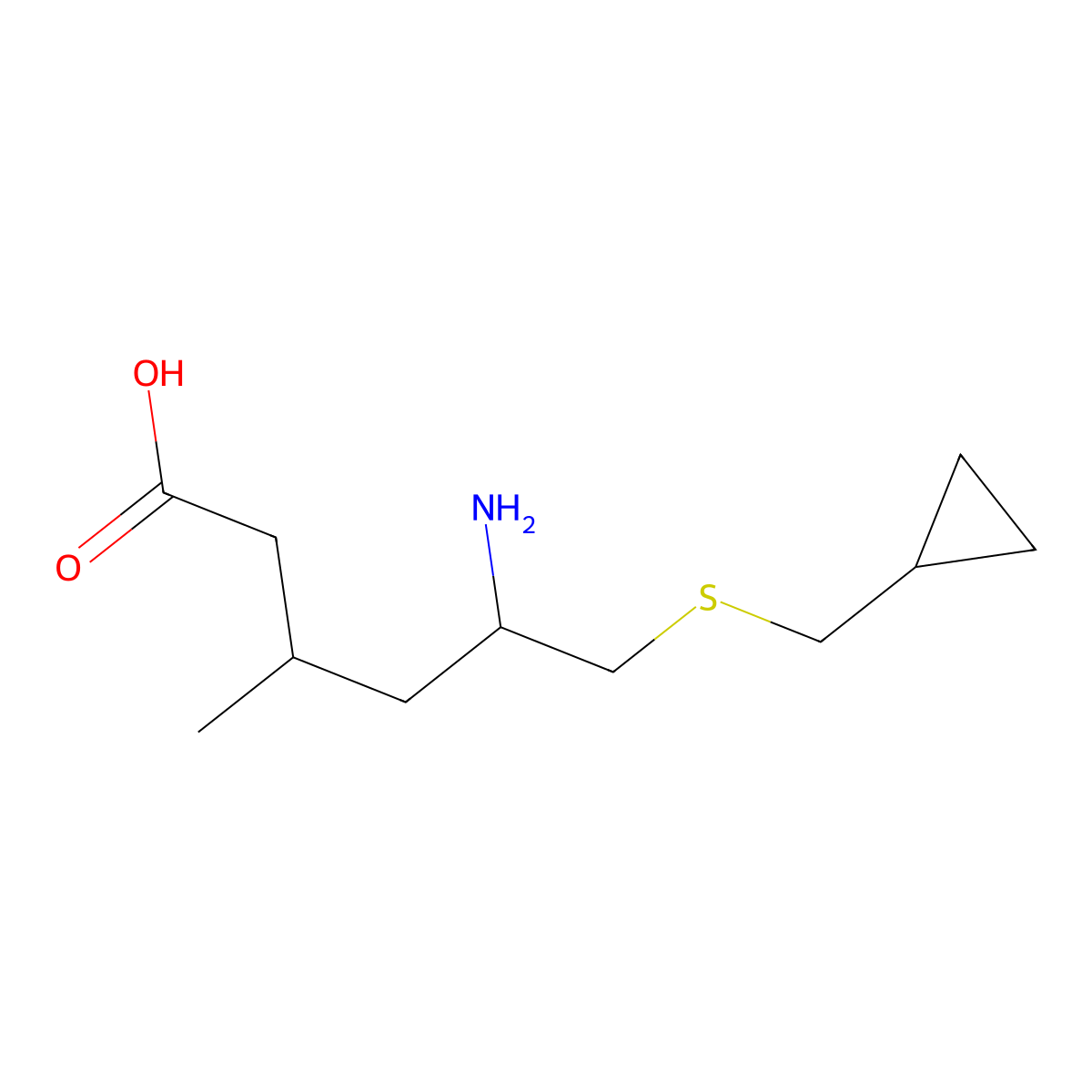 5-Amino-6-[(cyclopropylmethyl)sulfanyl]-3-methylhexanoic acid molecular structure, CAS 2060049-56-9