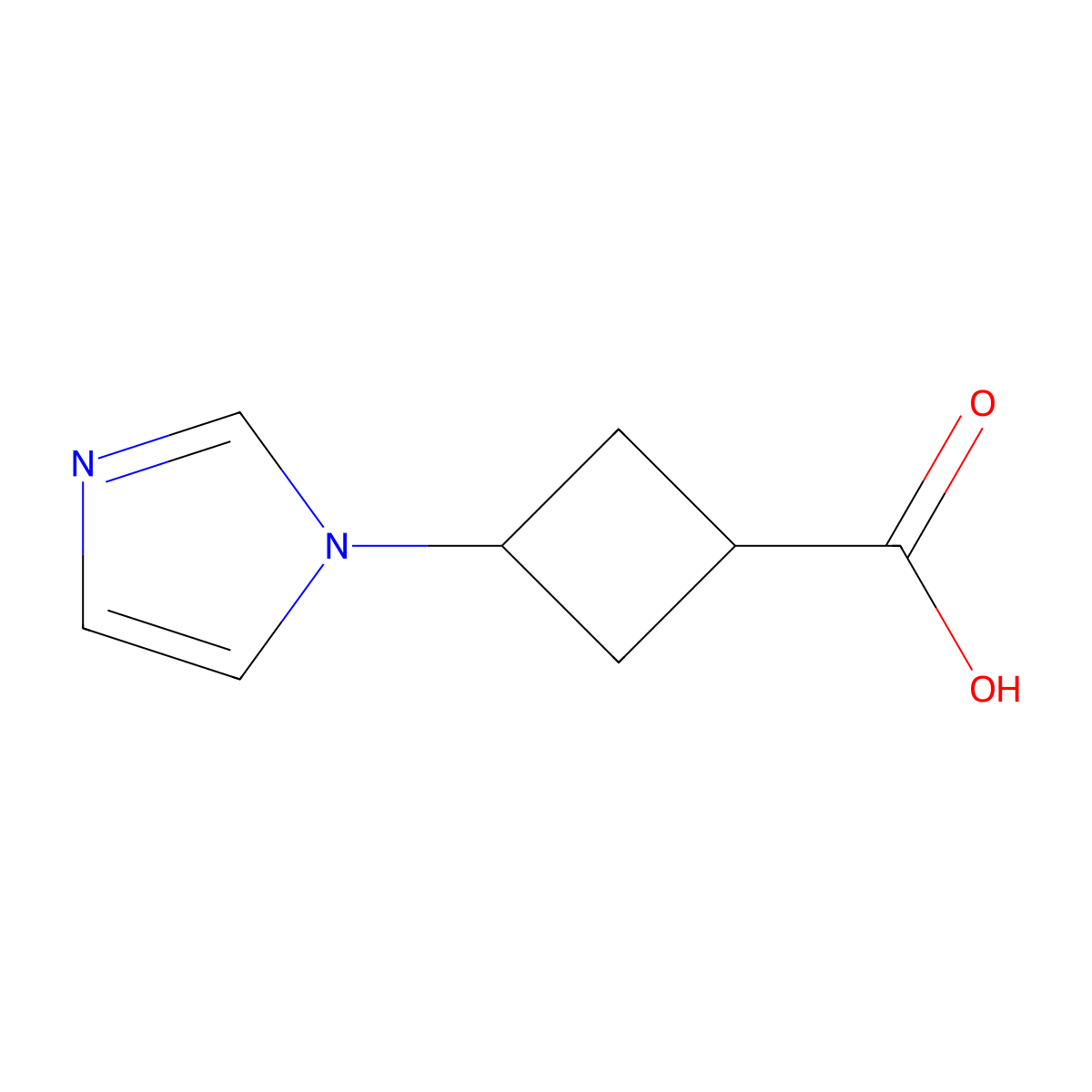 3-(1H-Imidazol-1-yl)cyclobutane-1-carboxylic acid molecular structure, CAS 2060049-58-1