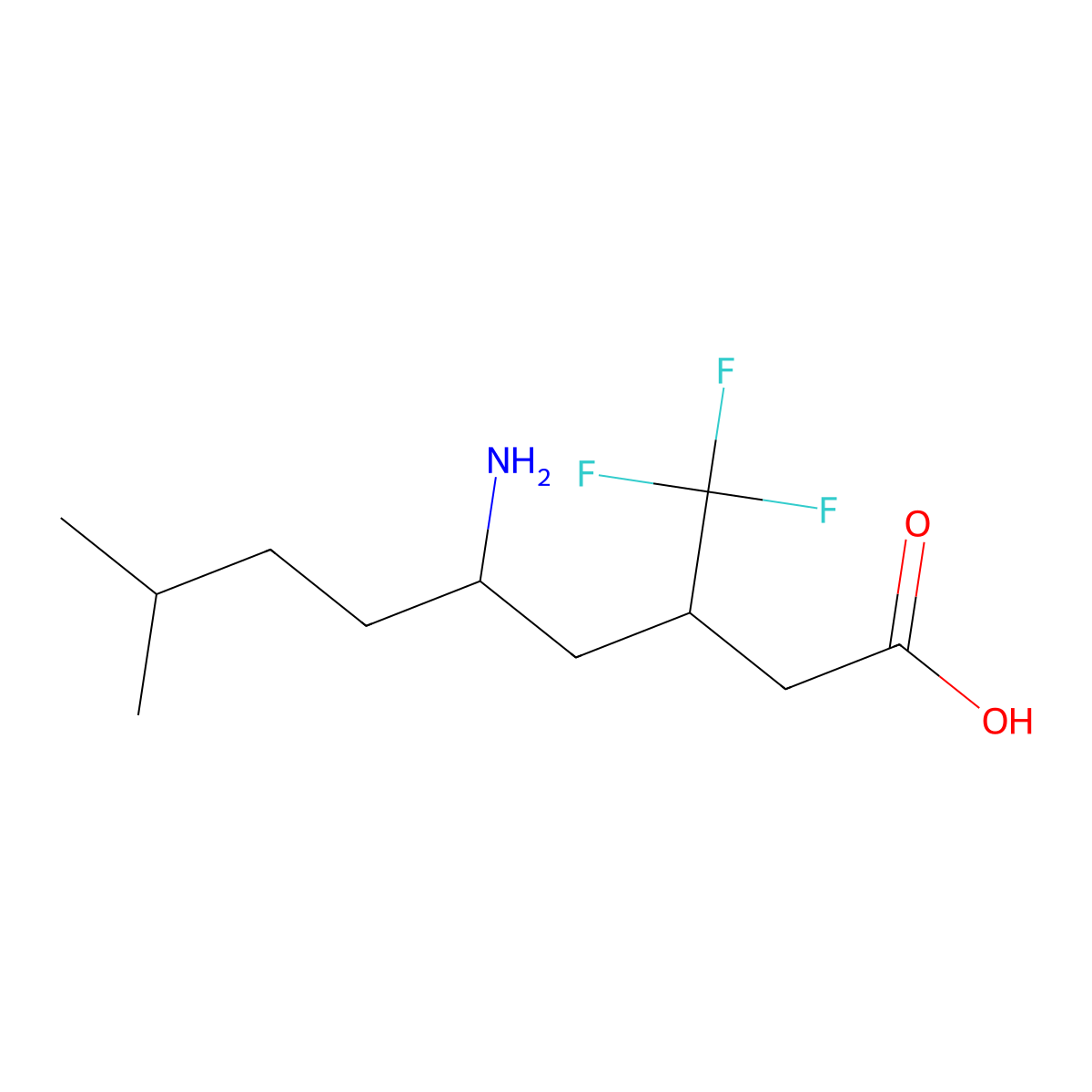 5-Amino-8-methyl-3-(trifluoromethyl)nonanoic acid molecular structure, CAS 2060049-59-2