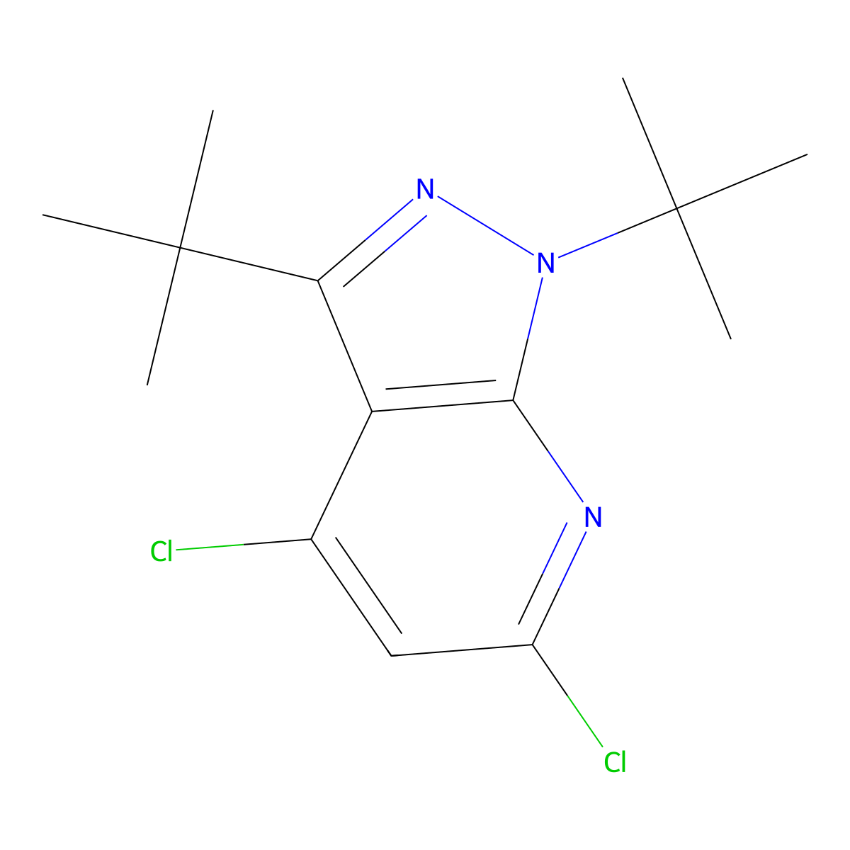 1,3-Di-tert-butyl-4,6-dichloro-1H-pyrazolo[3,4-b]pyridine molecular structure, CAS 2060049-60-5