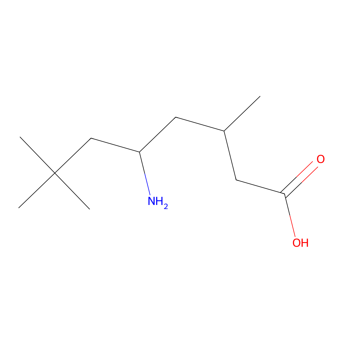 5-Amino-3,7,7-trimethyloctanoic acid molecular structure, CAS 2060049-64-9