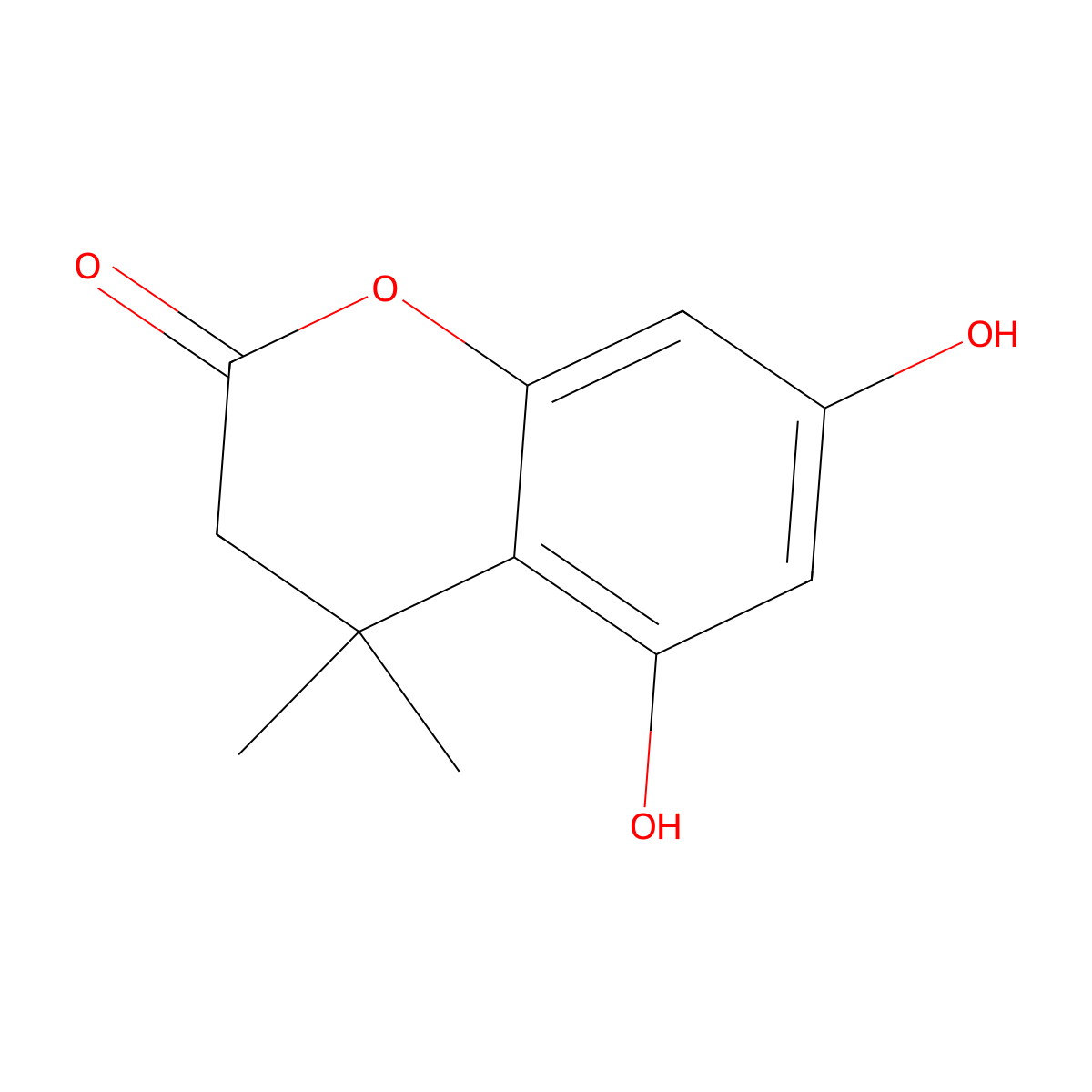 5,7-Dihydroxy-4,4-dimethyl-3,4-dihydro-2H-1-benzopyran-2-one molecular structure, CAS 2060049-68-3