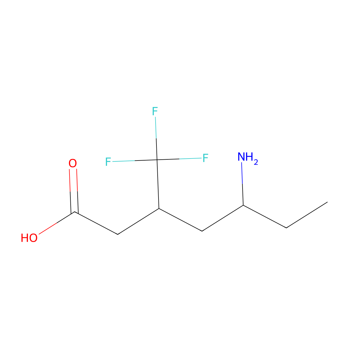 5-Amino-3-(trifluoromethyl)heptanoic acid molecular structure, CAS 2060049-69-4
