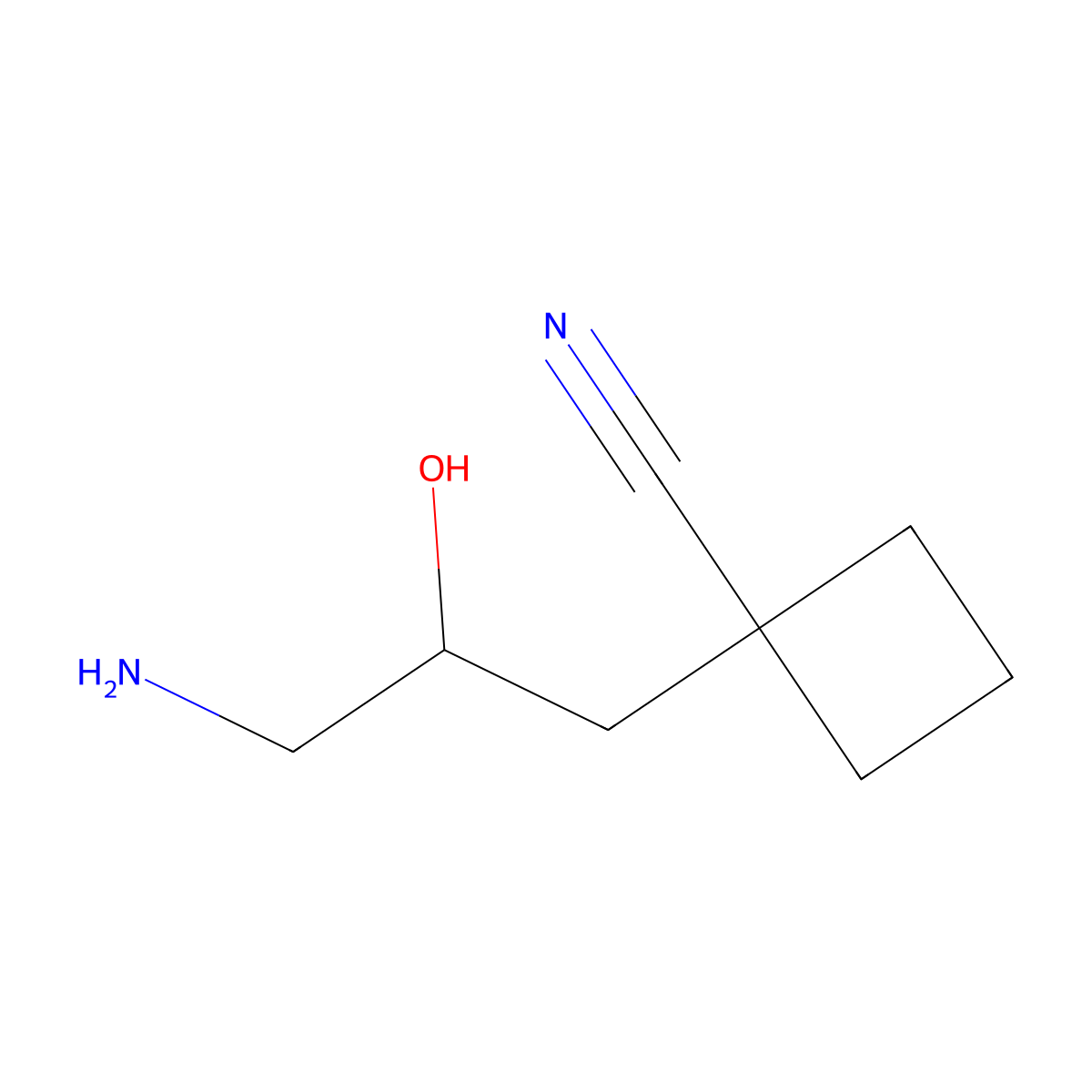 1-(3-Amino-2-hydroxypropyl)cyclobutane-1-carbonitrile molecular structure, CAS 2060049-70-7