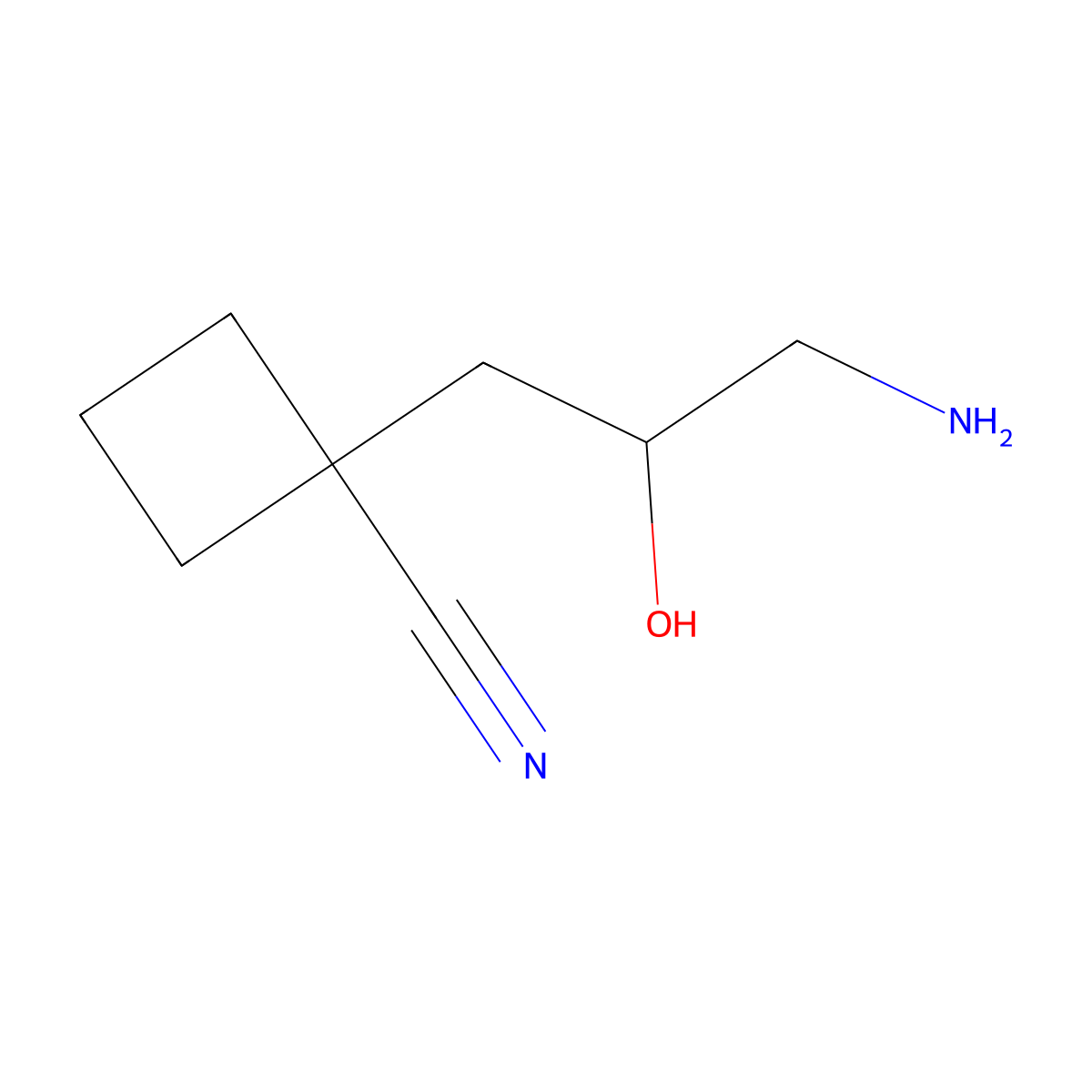 1-(3-Amino-2-hydroxypropyl)cyclobutane-1-carbonitrile molecular structure, CAS 2060049-70-7