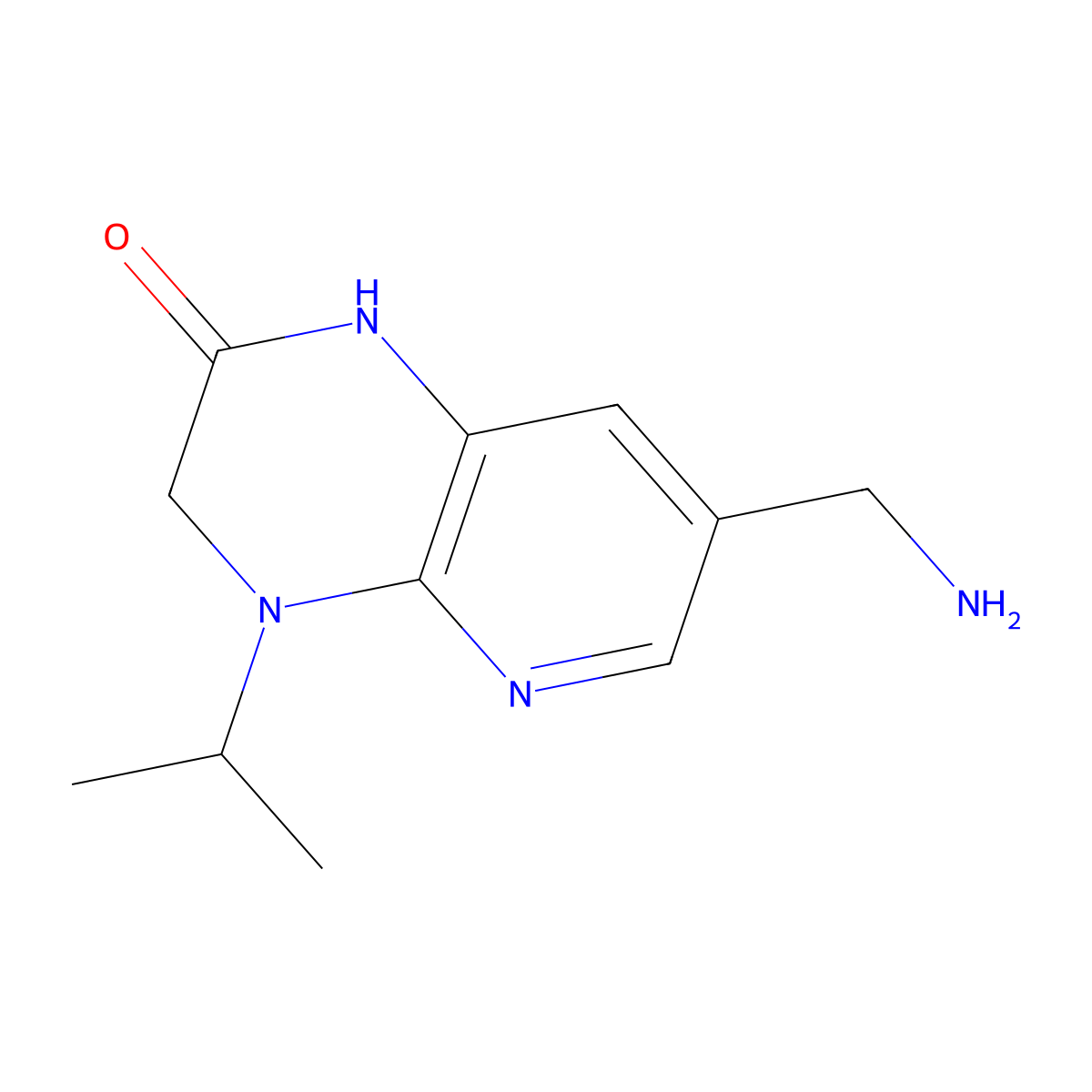 7-(Aminomethyl)-4-(propan-2-yl)-1H,2H,3H,4H-pyrido[2,3-b]pyrazin-2-one molecular structure, CAS 2060049-71-8