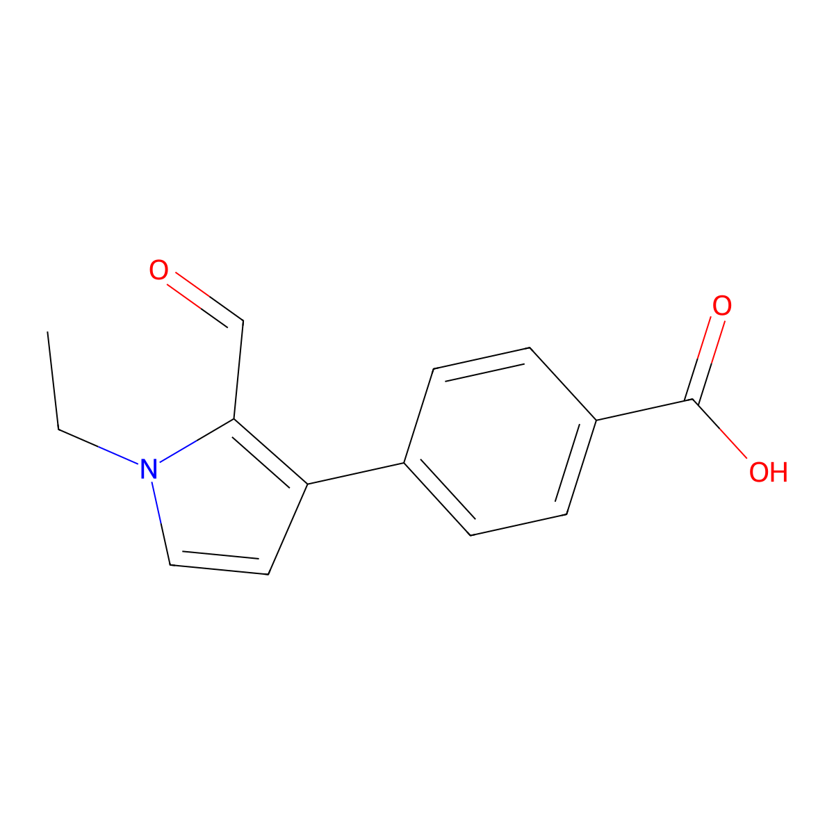 4-(1-Ethyl-2-formyl-1H-pyrrol-3-yl)benzoic acid molecular structure, CAS 2060049-72-9