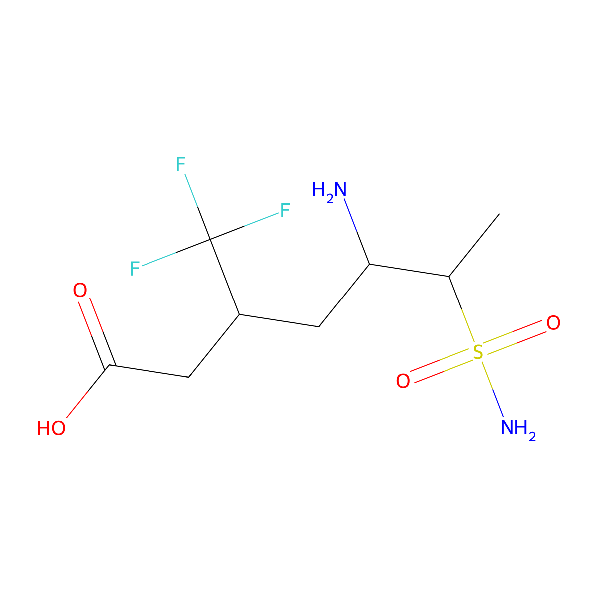 5-Amino-6-sulfamoyl-3-(trifluoromethyl)heptanoic acid molecular structure, CAS 2060049-76-3