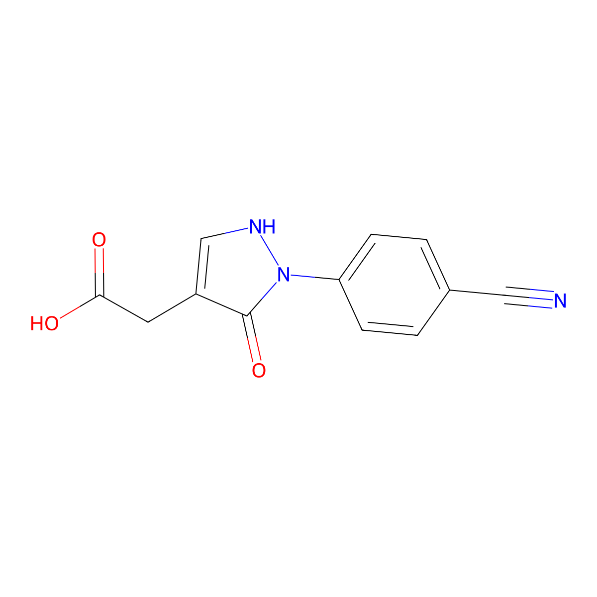 2-[2-(4-Cyanophenyl)-3-oxo-2,3-dihydro-1H-pyrazol-4-yl]acetic acid molecular structure, CAS 2060049-80-9