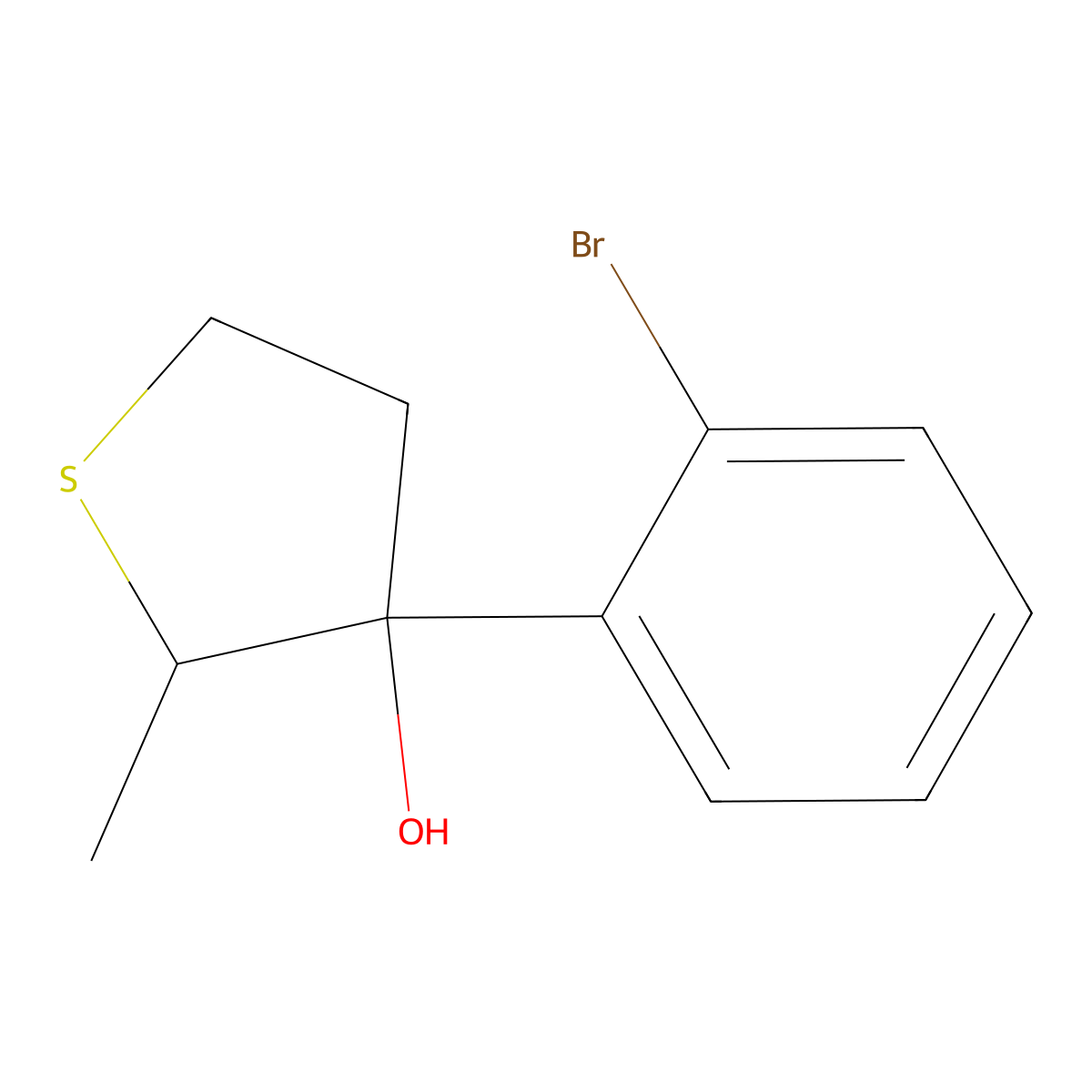3-(2-Bromophenyl)-2-methylthiolan-3-ol molecular structure, CAS 2060049-83-2