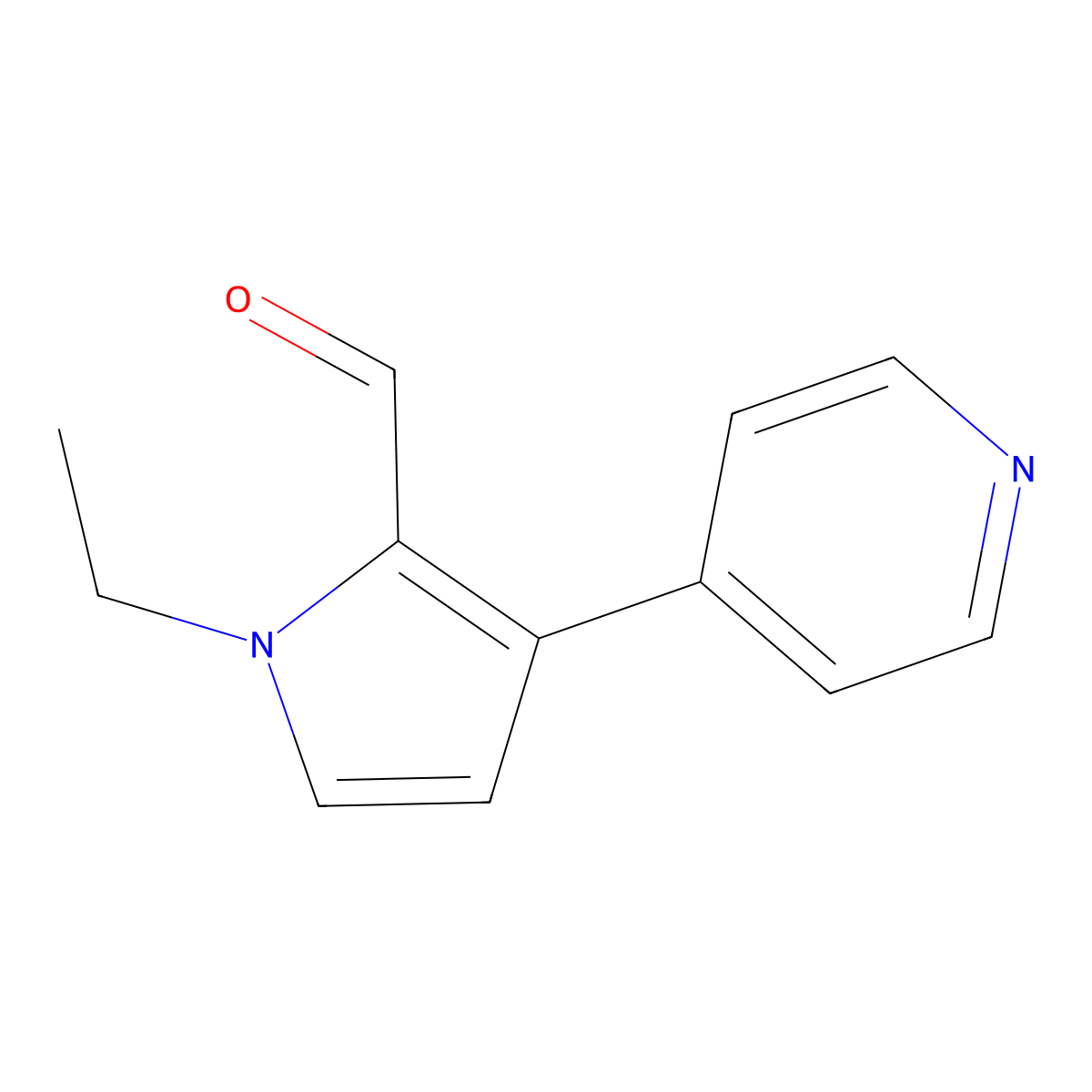 1-Ethyl-3-(pyridin-4-yl)-1H-pyrrole-2-carbaldehyde molecular structure, CAS 2060049-84-3