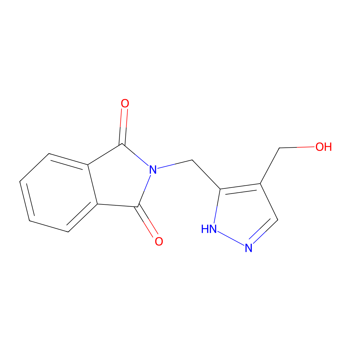 2-{[4-(hydroxymethyl)-1H-pyrazol-3-yl]methyl}-2,3-dihydro-1H-isoindole-1,3-dione molecular structure, CAS 2060049-85-4